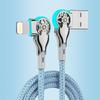 Dual Elbow Rotating Lighted Braided Type-C Fast Charging Cable for Android & Apple