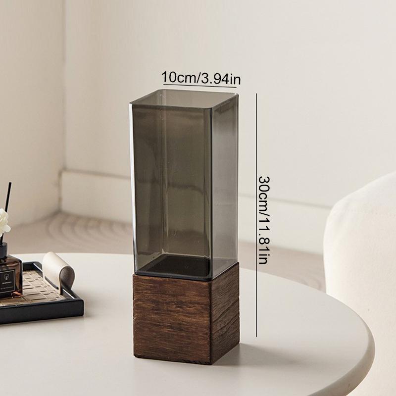 10/12x25/30cm Ornaments Multifunctional Acrylic Vase High-End Square Shape Elegant Home Decor Minimalist 1 Set