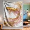 Goldener Koi Wandteppich Elegantes Fisch Funkelndes Design Sanfte Farben Polyester 5161 für Schlafzimmer oder Wohnheim