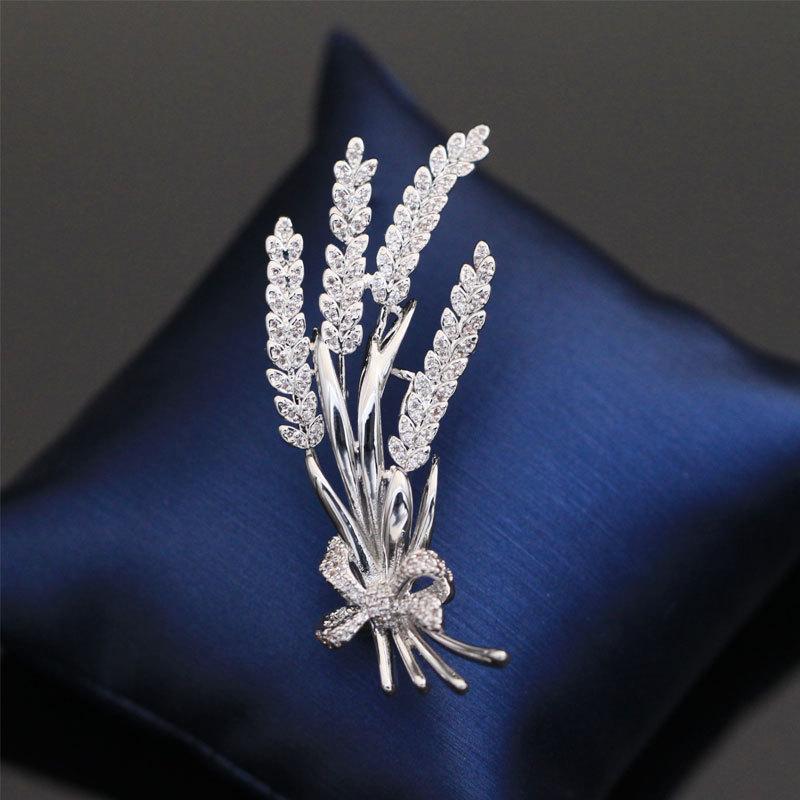 

Модная индивидуальная брошь в виде пшеницы, женская брошь для костюма, простая большая булавка для пиджака, аксессуары для мужчин и женщин, булавка для воротника серебряный