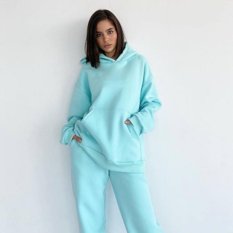 Womens Oversized Hooded Sweatshirt Set Casual Streetwear Two-Piece Outfit Winter 2026