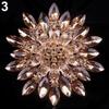 Elegant Vintage Multi-colored Flower Brooch Pin with Sparkling Stones and Leaf-shaped Elements for Weddings and Parties