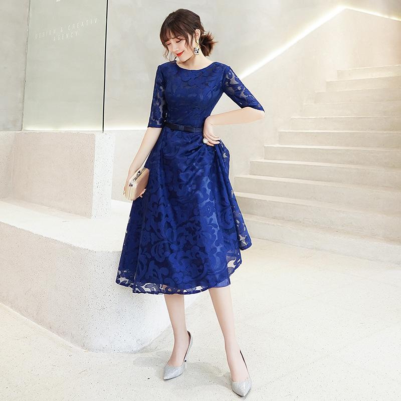 

Dress Fashion New Party Dress Temperament Celebrity Black Medium and Long Skinny Evening Dress XXXL темно-синього кольору