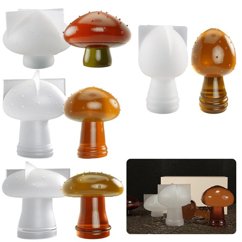 3D Mushroom Shape Candle Mold DIY Silicone Candle Making Mold Aroma Soy Wax Handmade Soap Mould Kitchen Chocolate Baking Mold