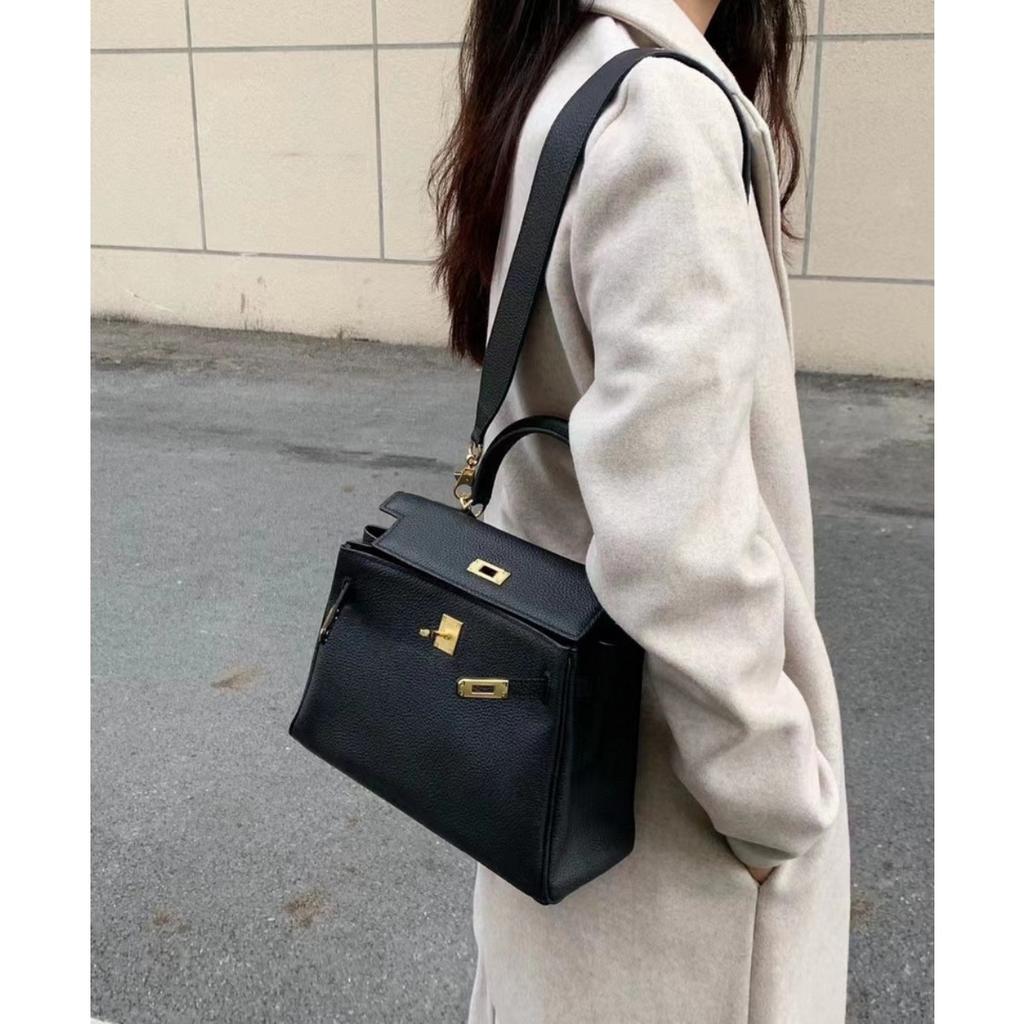2026 nova bolsa de couro togo com alça larga para ombro, bolsa de mão de couro bovino de primeira camada, bolsa feminina original para ombro único e transversal