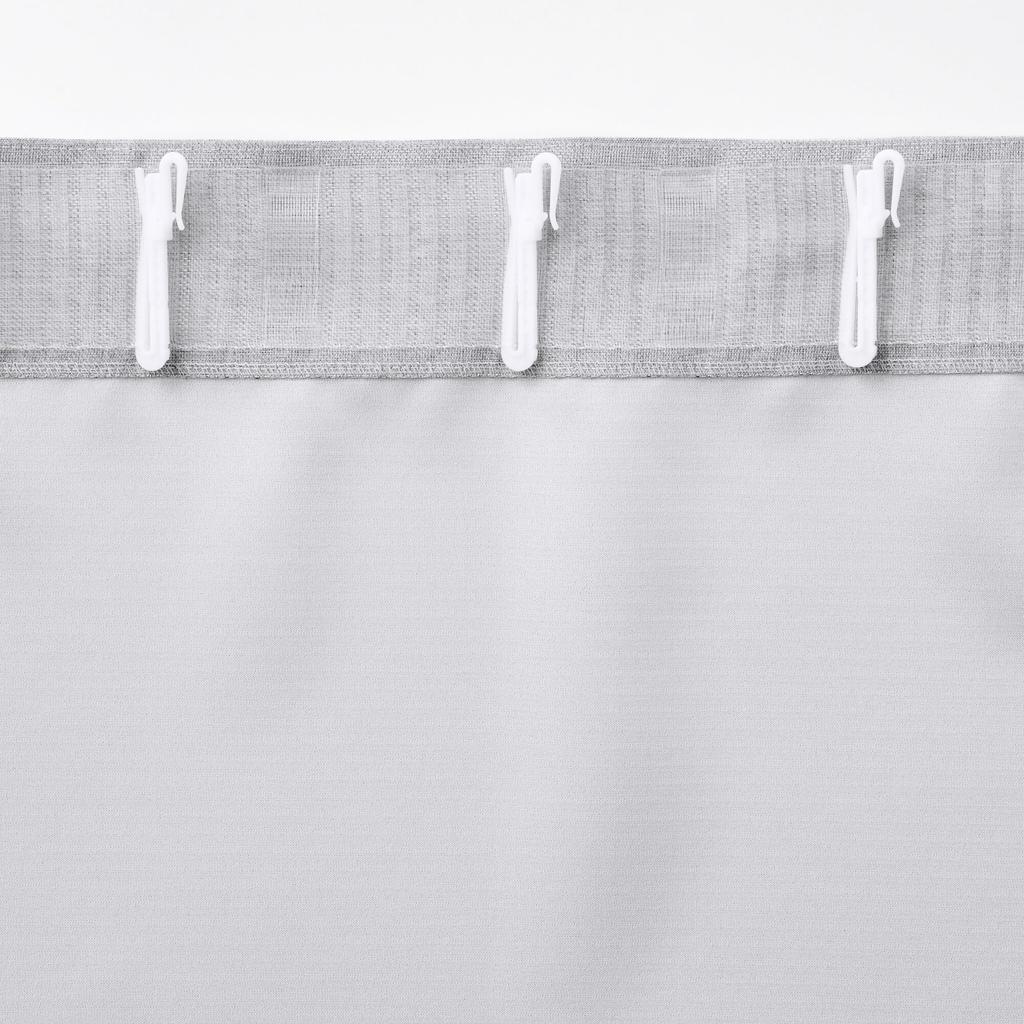 MUJI New Life Light-Blocking Polyester Plain Weave Non-Pleated Curtains, Set of 2, Light Gray, 100cm Wide X 200cm Long, 84835698