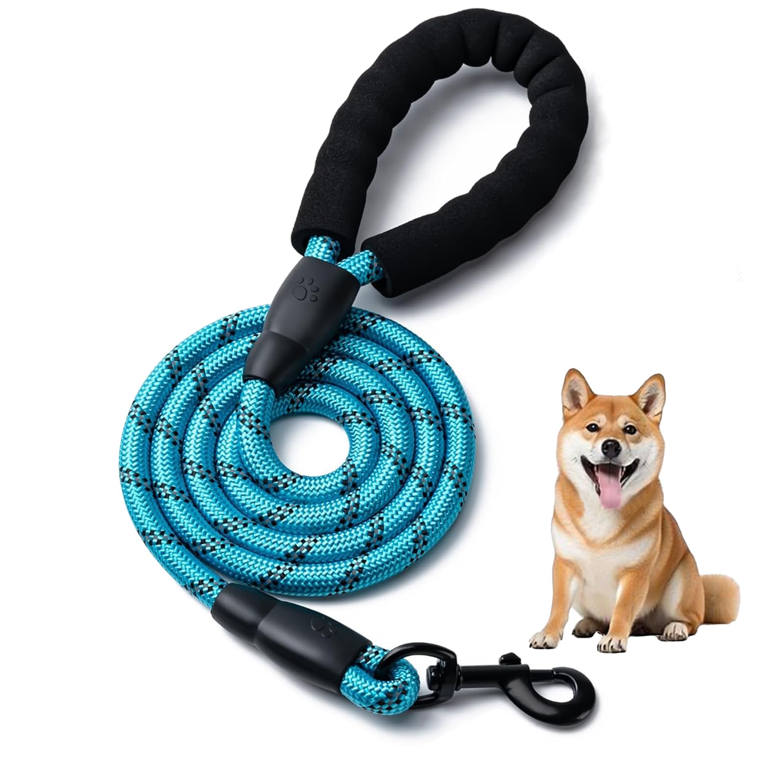 

TJT Dog Leash with Sponge Suitable for and Large Training Reflective at Night Easy-Grip Handle, Small, Medium, Dogs, Leash, Retractable, Lightweight, синий