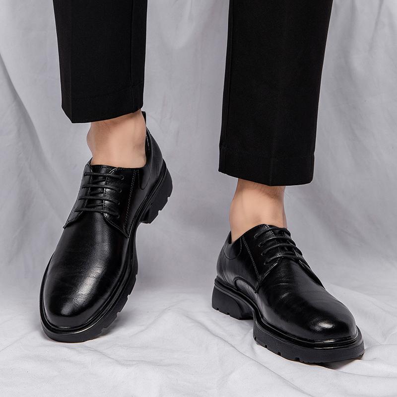 New Men's Leather Shoes Fashionable Minimalist and Versatile Style Daily Office Outdoor Leisure Business Wedding Men's Shoes