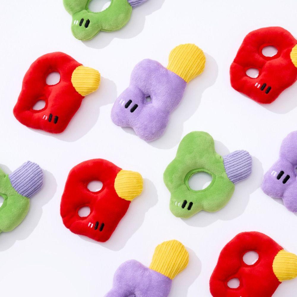 

Letter Shape Pet Plush Toys Funny Dog Chewing Toy Dog Chew Squeaky Toy for Relieve Boredom фіолетовий
