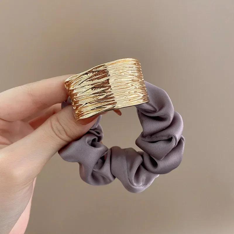 Coreano metallo satinato intestino crasso anello elastici per donna elastici per capelli corda per capelli ragazze coda di cavallo copricapo accessori per capelli
