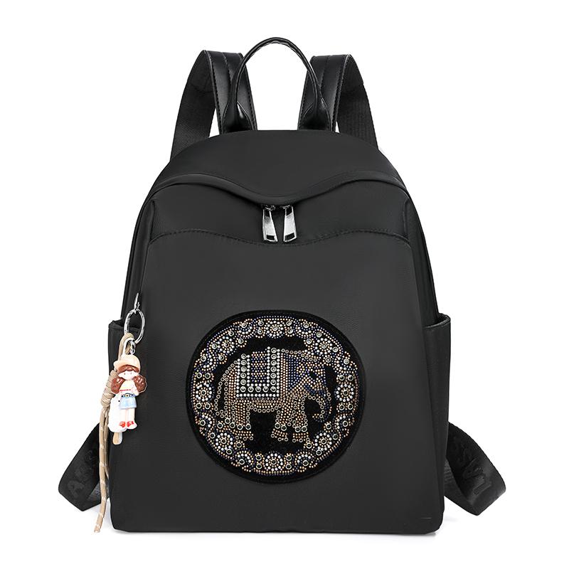 

Женский рюкзак со стразами, дорожный рюкзак с вышивкой, многофункциональный школьный рюкзак для школьников чёрный