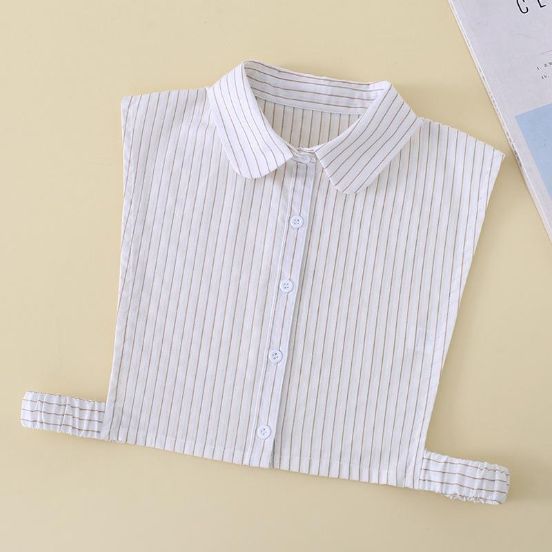 Women Cotton Printed Detachable Lapel Fake Collar Shirt White Ruffles False Collar Woman Removable False Blouse Nep Kraagie