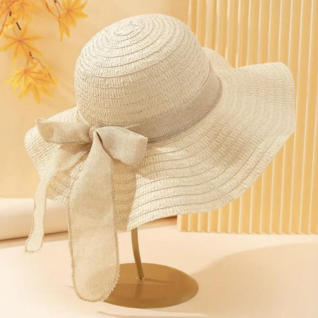 Designový slaměný plážový klobouk s širokou krempou Dámský letní klobouk na dovolenou Ochrana před sluncem Plážový klobouk Stínítko Sluneční klobouk Slaměný klobouk