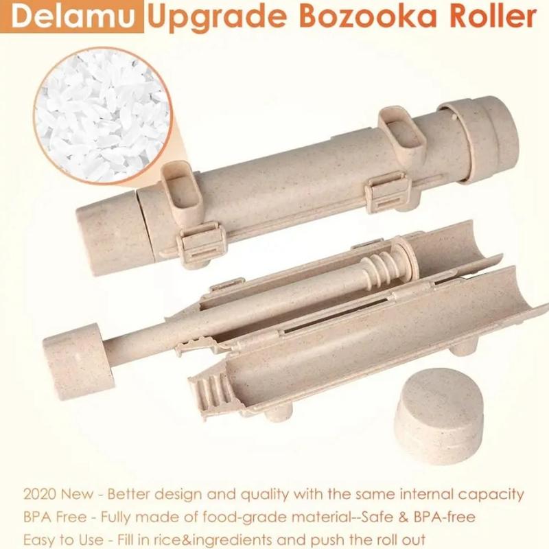 Sushi Making Kit, 20 In 1 Bazooka Roller Kit with Chef’s Knife, Bamboo Mats, Rice Mold, Temaki Sushi Mats, Rice Paddle, Spreader