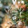 2D Flat,2026 Baby Shower & Pregnancy Announcement Decoration - Transparent Acrylic Hanging Ornament with "Coming Soon"Footprints