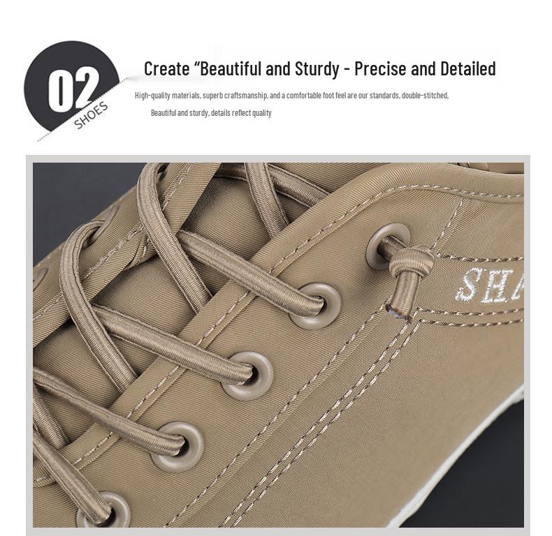 2025 Summer Men's Breathable Canvas Shoes - Korean Style Versatile Casual White Sneakers