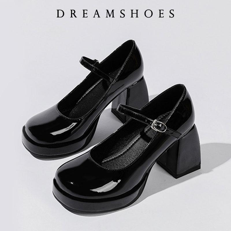 Fashion Women's High Heels Pumps Mary Janes Shoes Platform Pink Black Red Heeled Working Party Dance Wedding Female  Shoes
