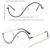 PC Metal Half Frame Anti Blue Light Glasses for Women Comfortable Optical Flat Mirror Compatible with Myopia Glasses