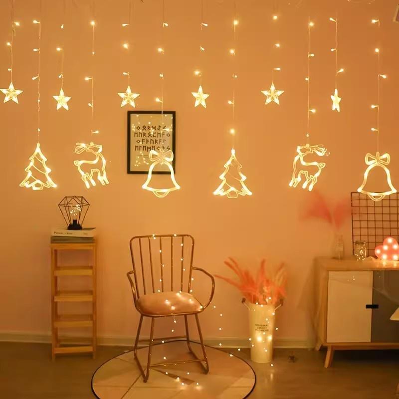 LED Hanging Curtain Lights Star Moon Bulb Wish Balls For Bedroom Window Party Table Decor For Teens Couples Christmas New Year