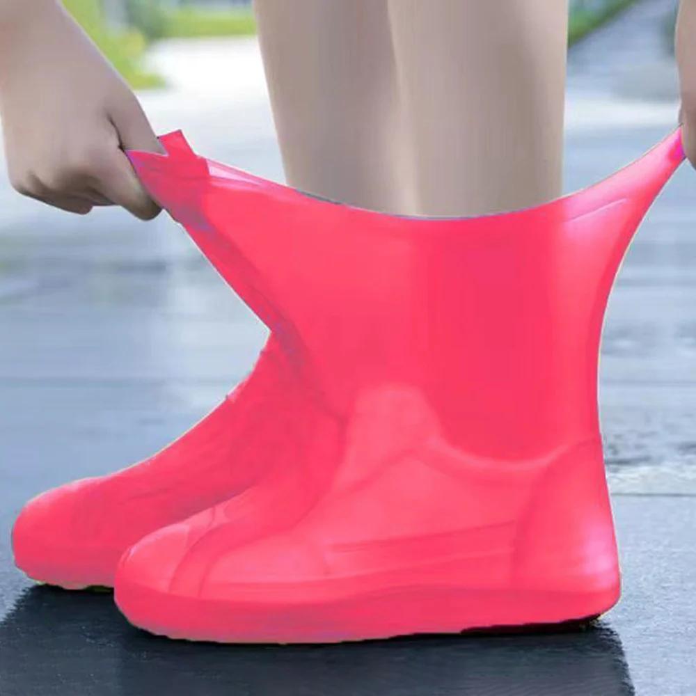 Latex Waterproof Shoe Covers Reusable Non-slip Rain Boots Shoes Covers Rubber Rain Boot Covers for Outdoor Use Gear