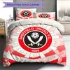 Sheffield United Football Club Muster Bettwäsche Bettdecken-Set Heimdekoration Geschenk (1 Bettbezug + 2 Kissenbezüge (ohne Füllung))