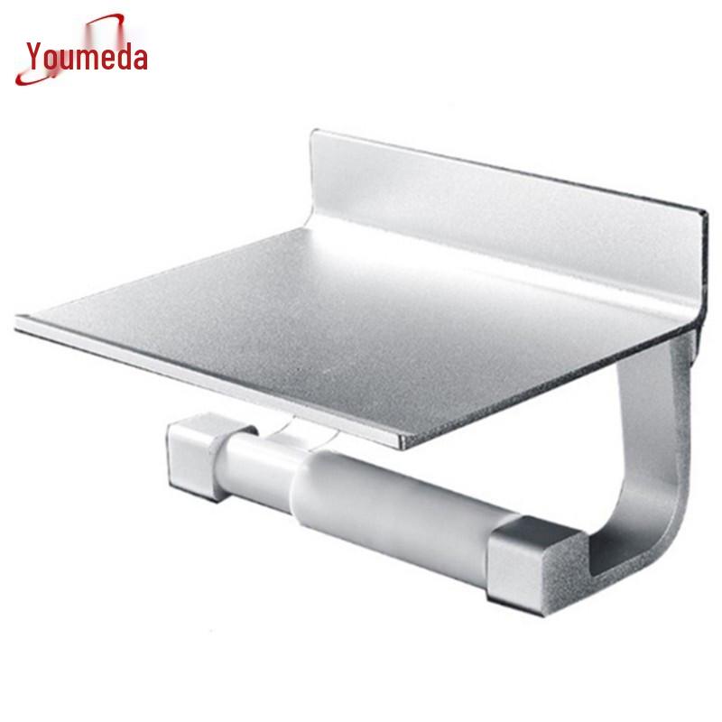 Youmaida Punch-Free Toilet Paper Holder with Phone Shelf Standard