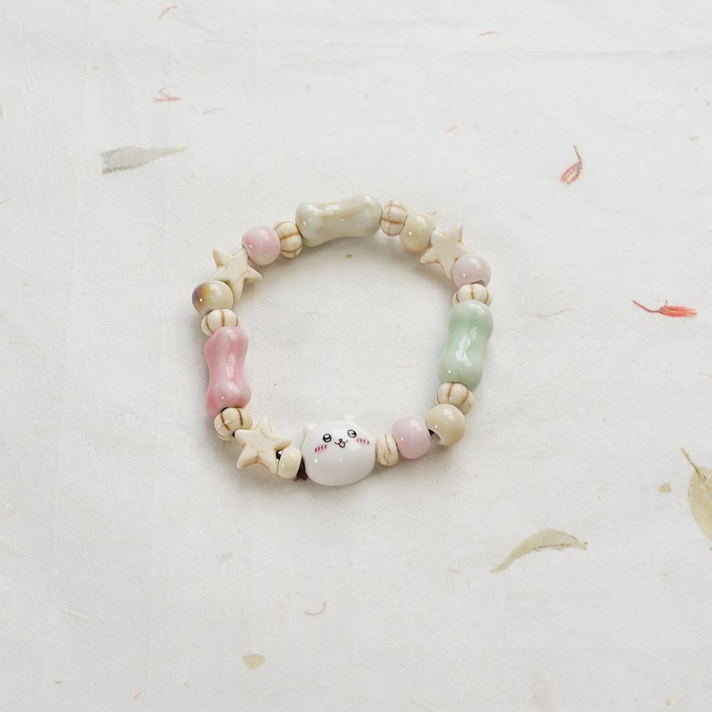 Ceramic beaded bracelet small fresh ancient style national style simple bracelet summer
