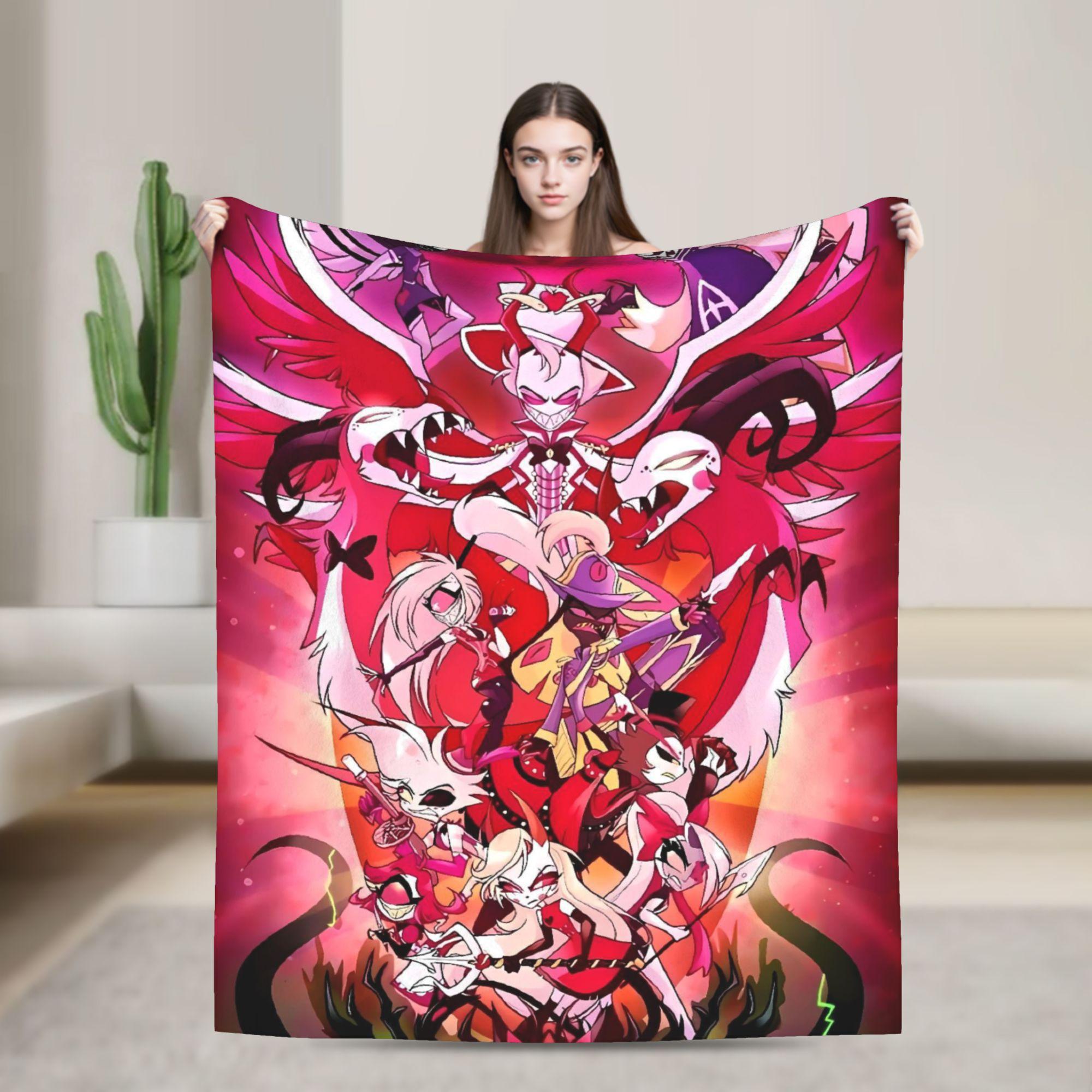 VOX H-Hazbin Hotel Alastor Game Blanket Travel Flannel Throw Blanket For Couch Chair Soft Warm Custom Quality Bedspread Size: 75*100cm, Weight: 230 GSM