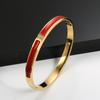 Braceletjonc Émail Mode pour Femmes CNC Cristal Zirconium Doré Noir Rouge Bleu Braceletjonc Coloré pour Femmes Bijoux Cadeau