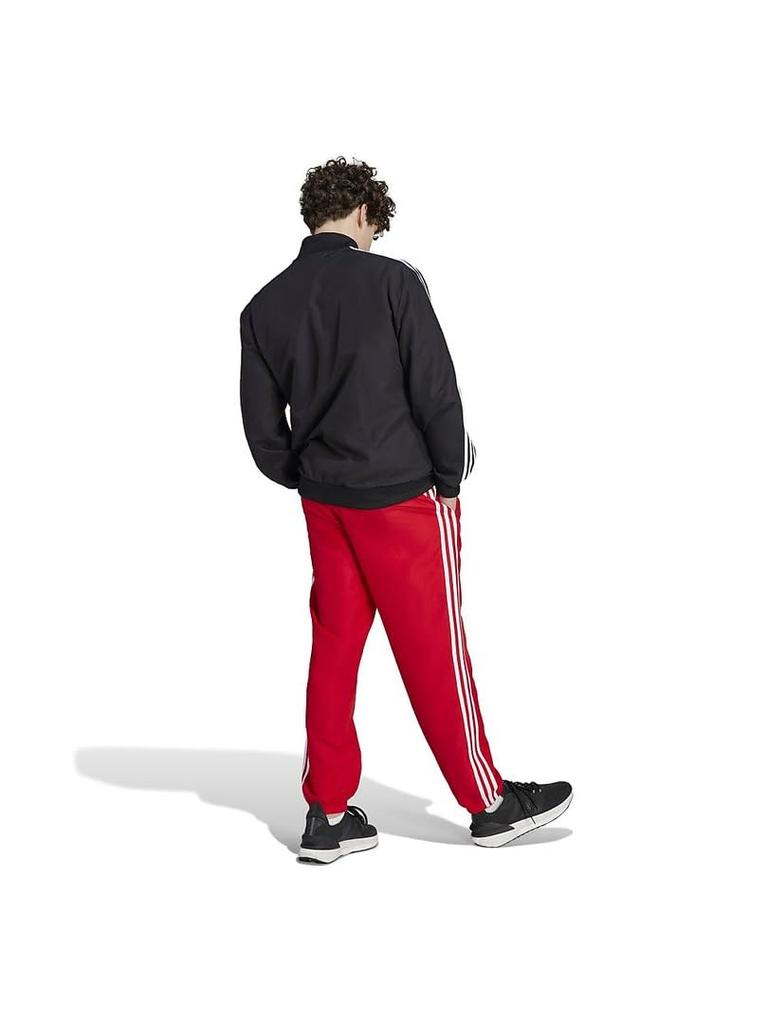 Adidas Pletená tepláková souprava pro muže s šarlatovými 3 pruhy, Černá/Bílá/Lepší (IJ6060) J/S