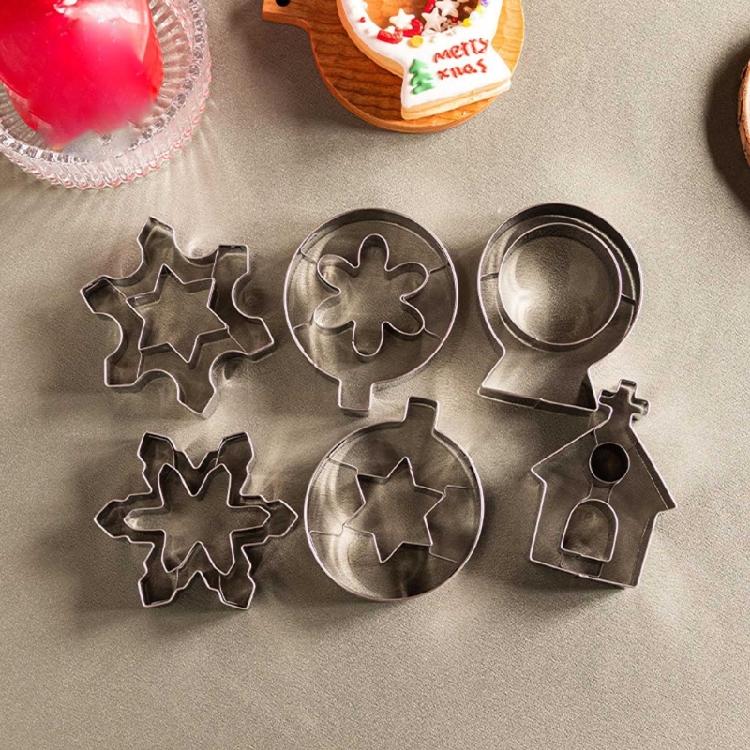 Zestaw 6 Foremek do ciastek o tematyce świątecznej Ze stali nierdzewnej Wykrawarki do fondantów