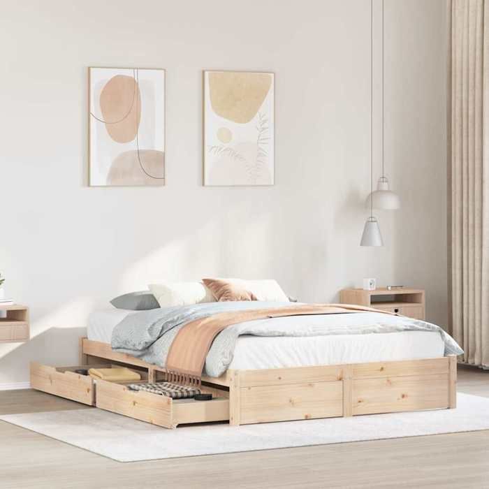 VidaXL Cadre de lit sans matelas 140x190 cm bois de pin massif 3301654