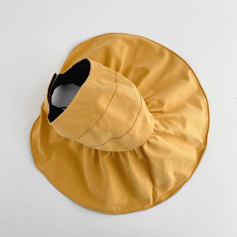 Vinyl empty top sunscreen fisherman hat children spring and summer new outdoor travel anti-ultraviolet face cover big brim sun hat