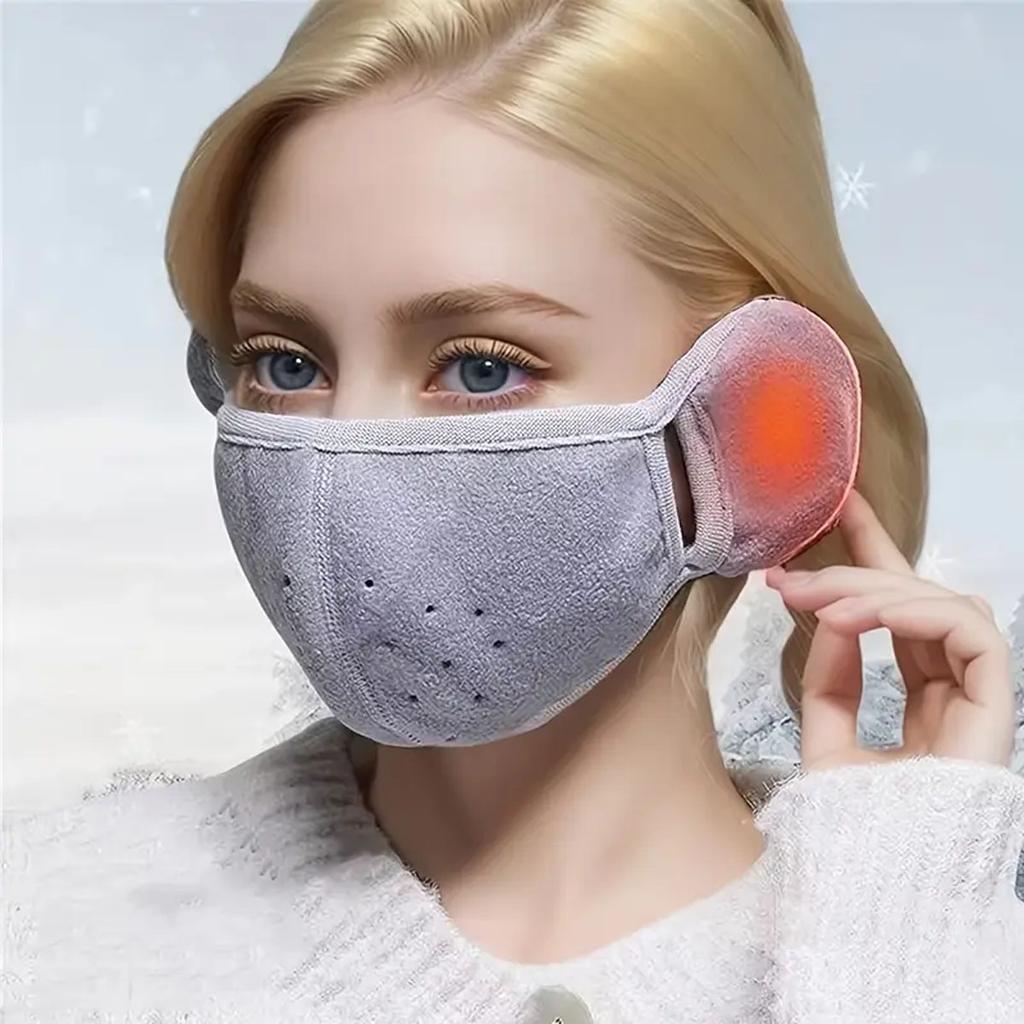 1pc-Winter Cycling Cold Mask for Men and Women Windproof and Ear Protection 2-in-1 Warm Cotton Thickened Earmuffs