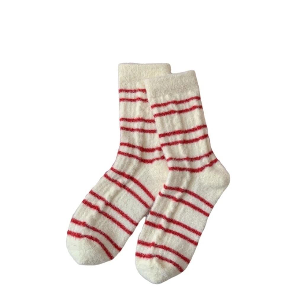 Cute Horse Pattern Socks Warm New Year Socks Striped Socks Women's Socks  Winter Season