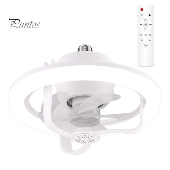 

Потолочный вентилятор с дистанционным управлением 3 скорости ветра Низкий уровень шума Цветное RGB-освещение Режим таймера с регулируемой яркостью Потолочный вентилятор 2-в-1 Светодиодная лампа белый