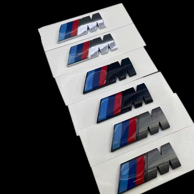 BBKT7 1PCS Sport Black Silver Replacement Rear Trunk Emblem Badge For BMW M ABS Logo Side Label Sports Displacement M badge Sticker