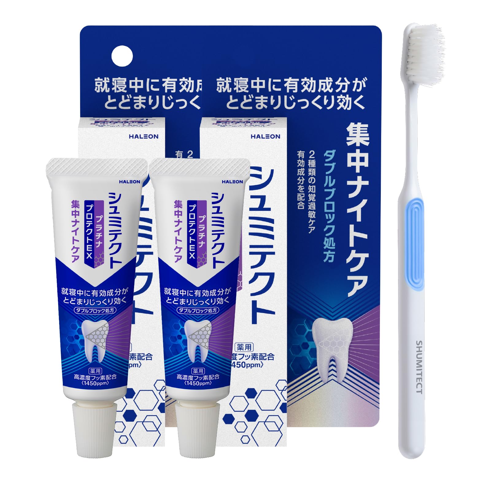 

Shumitect Platinum Protect EX Интенсивный ночной уход (30г) [Квази-лекарственное средство] Зубная паста для чувствительных зубов Высокая концентрация фторида 1450 ppm 2 флакона