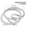 Exaggerated Metal Smooth Water Droplets Hug Open Bracelet, Personalized Double Ring Spring Buckle Bracelet For Women