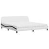 VidaXL Bed with Mattress White and Black 200x200 Cm Faux Leather 3208483