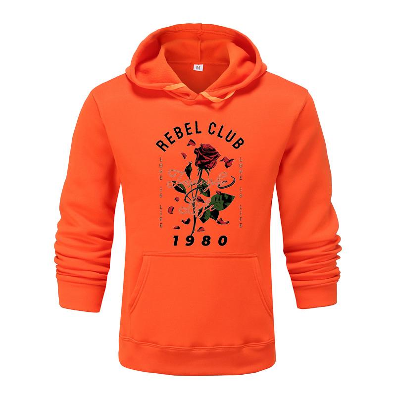 Autumn and Winter New Personalized 1980 Flower Printed Clothing Men and Women Hoodie Lovers Pullover Jogging Sports Hoodie