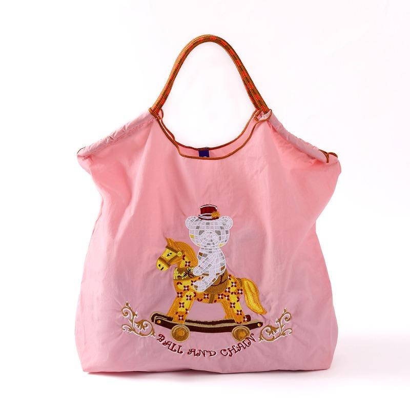 Nylon handbag bag new embroidered large capacity ball chain shoulder tide messenger tote bag