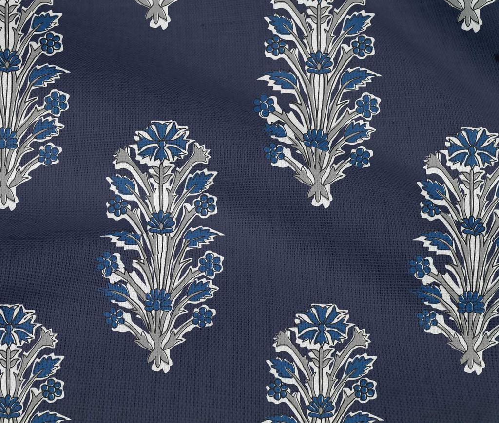 oneOone Cotton Flex Fabric Leaves & Floral Block Print Fabric By The Yard 40 Inch