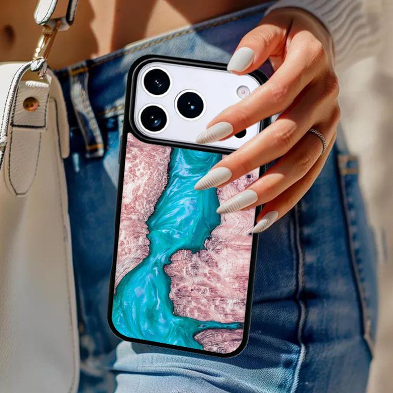 wood Resin Marble printing Phone Case For iPhone 17 Air 14 15 13 12 Max Cover For Apple 16e 11 Pro Max Plus Coque