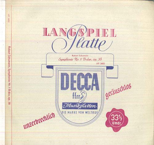 

LP Record ERNEST ANSERMET, L ORCHESTRE DE LA - Schumann Symphonie Nr1 B-dur, Op38 LXT2602 DECCA Germany Classical Used