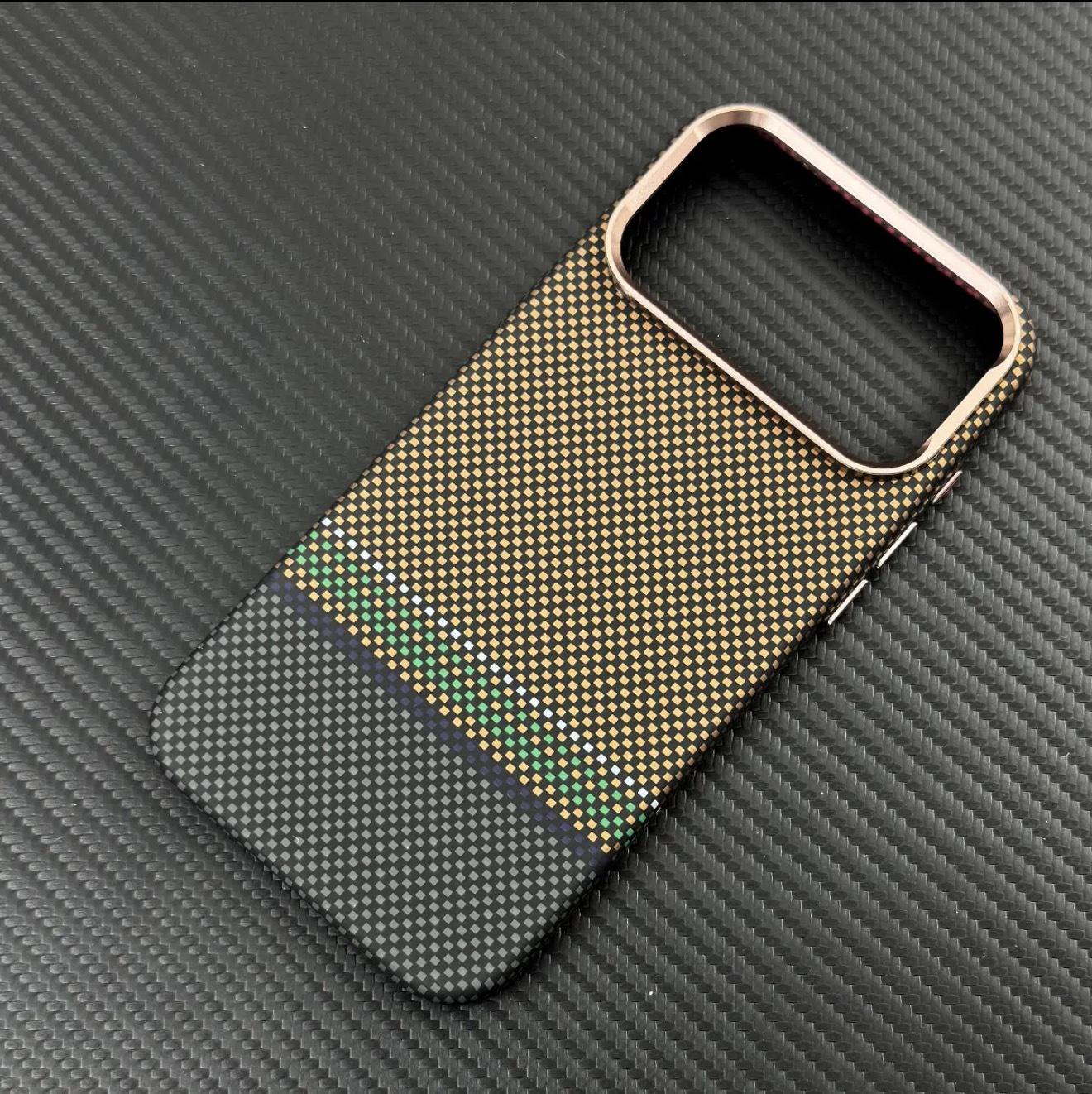 

iPhone17PROMAX Snow Mountain Checked Kevlar Magnetic Mobile Phone Case for Apple 16 Skin Protection Case iPhone 17