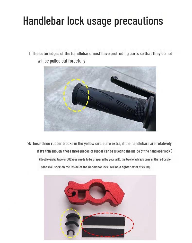 Electric Vehicle Alarm Handlebar Lock: Motorcycle & Bicycle Anti-Theft Brake and Throttle Lock