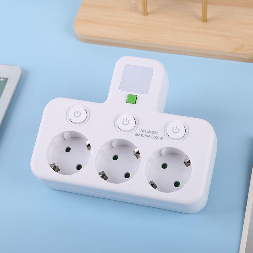Independent Switch EU Plug Outlet Wall Mounted Power Strip Portable Wall Power Socket  Office Use