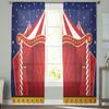 Acrobatic Field Circus Star Retro Style Tulle Sheer Window Curtains For Living Room Bedroom Modern Voile Organza Curtains Drapes