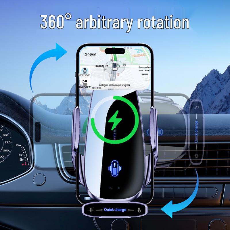 Q9 Wireless 15W Fast Charging Car Phone Holder for Air Vent & Dashboard Navigation